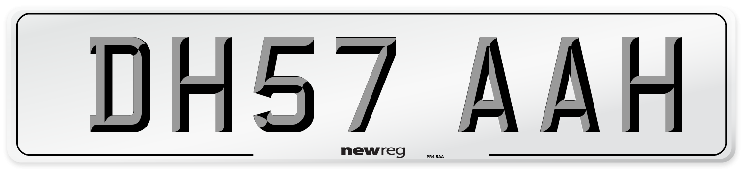 DH57 AAH Number Plate from New Reg
